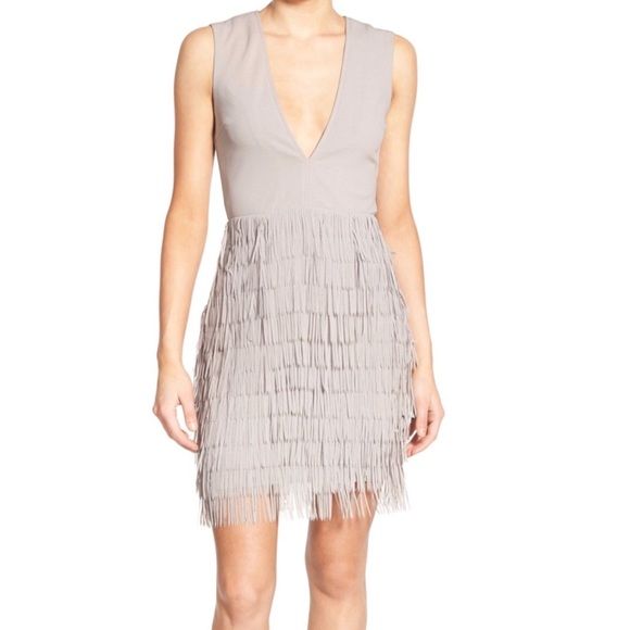grey fringe dress